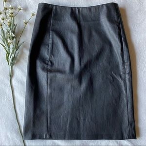 Diane Von Furstenberg DVF Black Lamb Leather Pencil Skirt 4